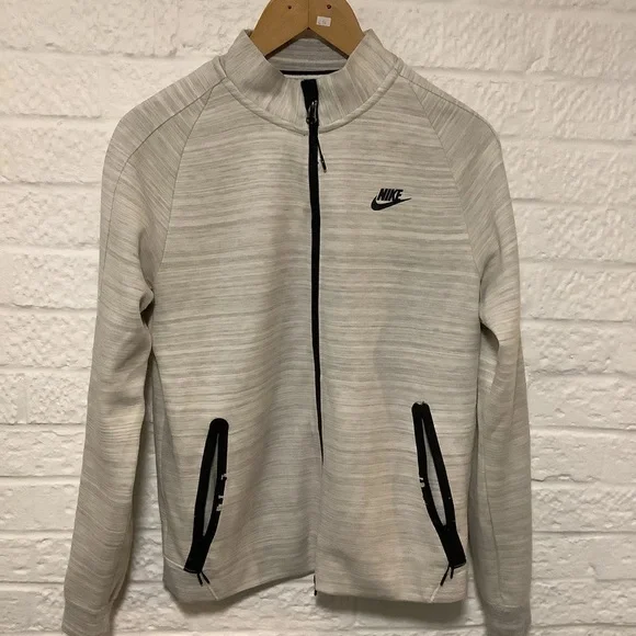 Nike Full Zip Sweatshirt - Size S - Beige Fleck - P2P 21” - Picture 5 of 6